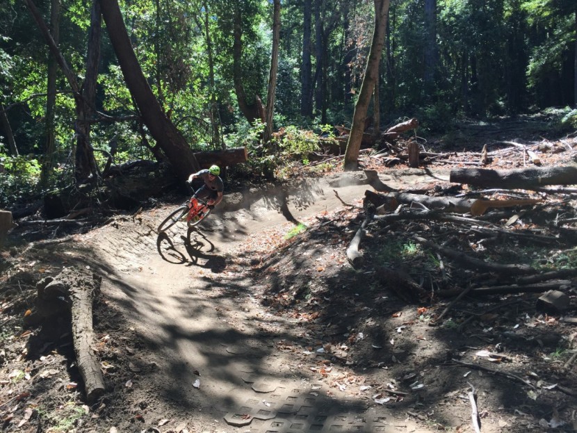 crankbrothers highline - railing a huge berm on the demo flow trail outside of santa cruz, ca...