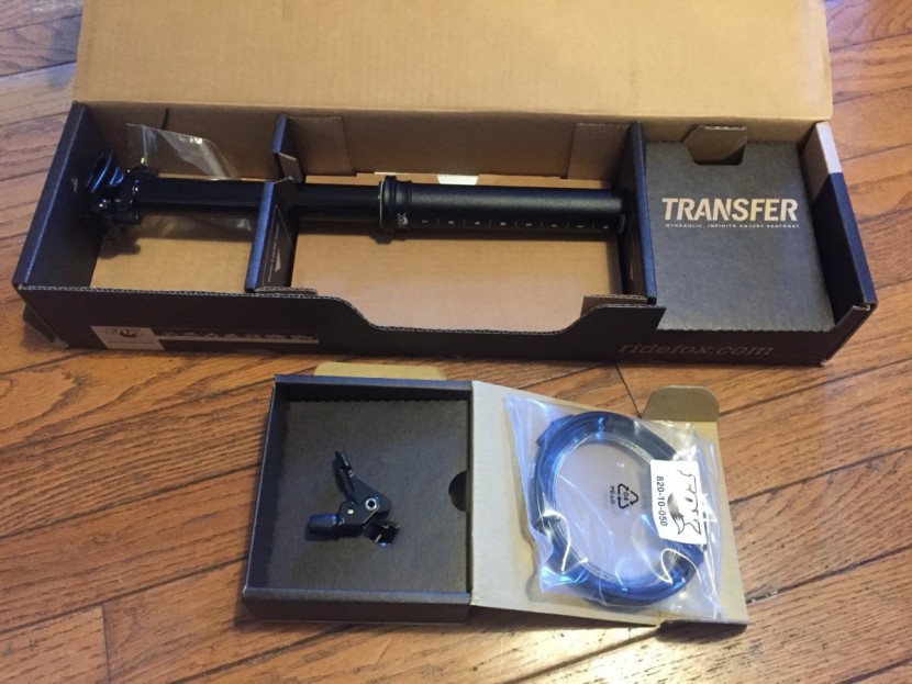 fox racing shox transfer performance series - the remote is sold separately from the post, which we actually liked...