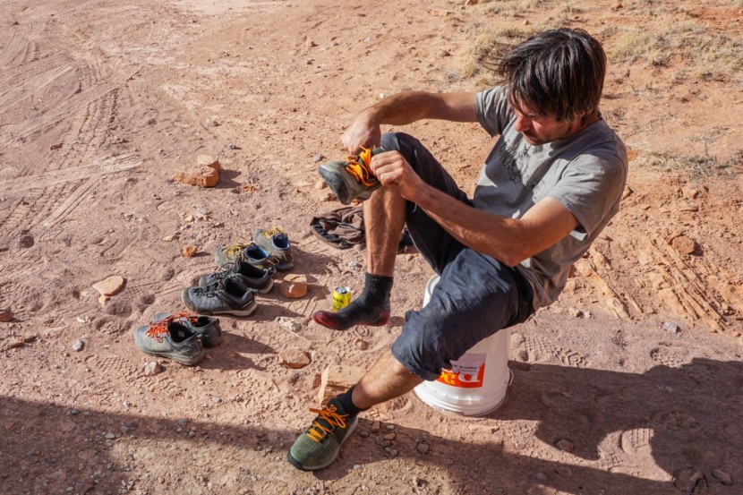 approach shoes - just another day at the office, testing approach shoes.