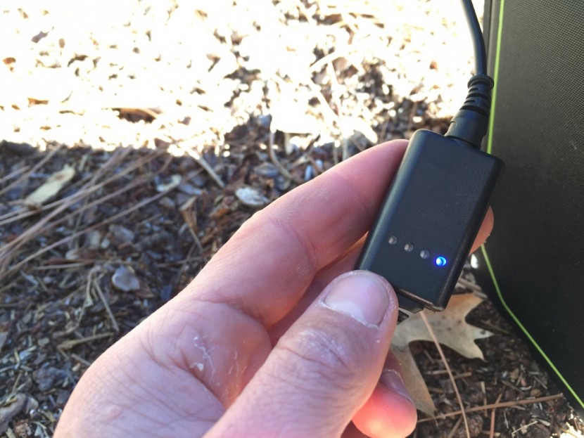 goal zero nomad 7 plus - these led lights show how much power the panel is getting from the...