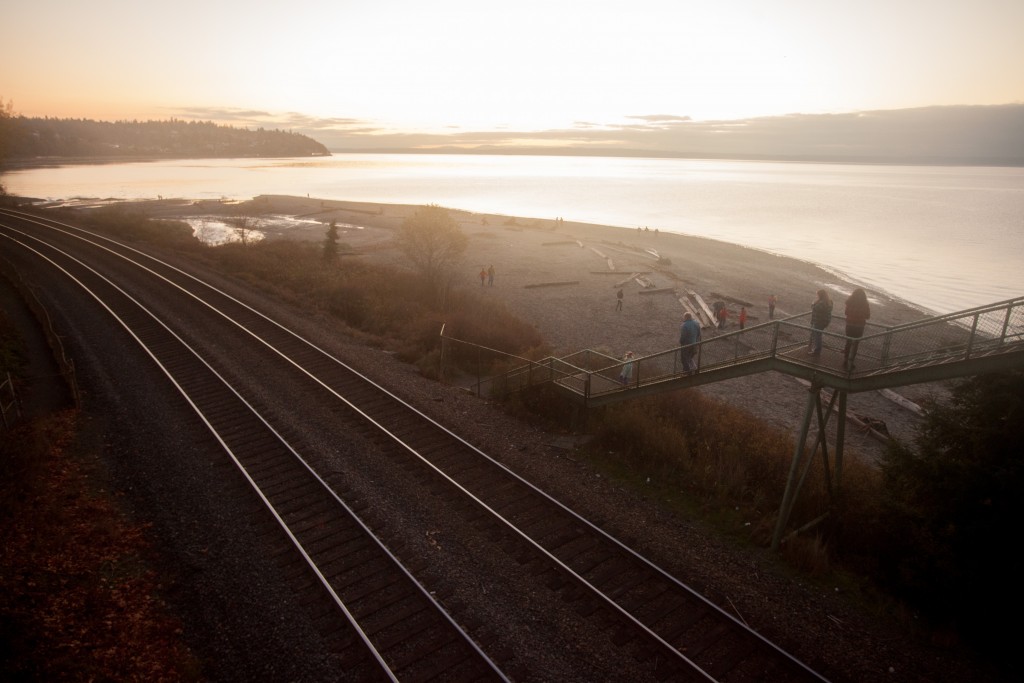 rain boots - the puget sound on a cold, clear, and blustery evening.
