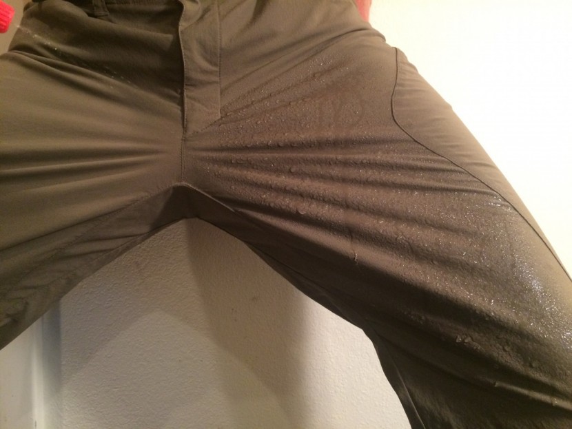 the north face paramount 3.0 - after an initial light mist spraying, you can see that these pants...