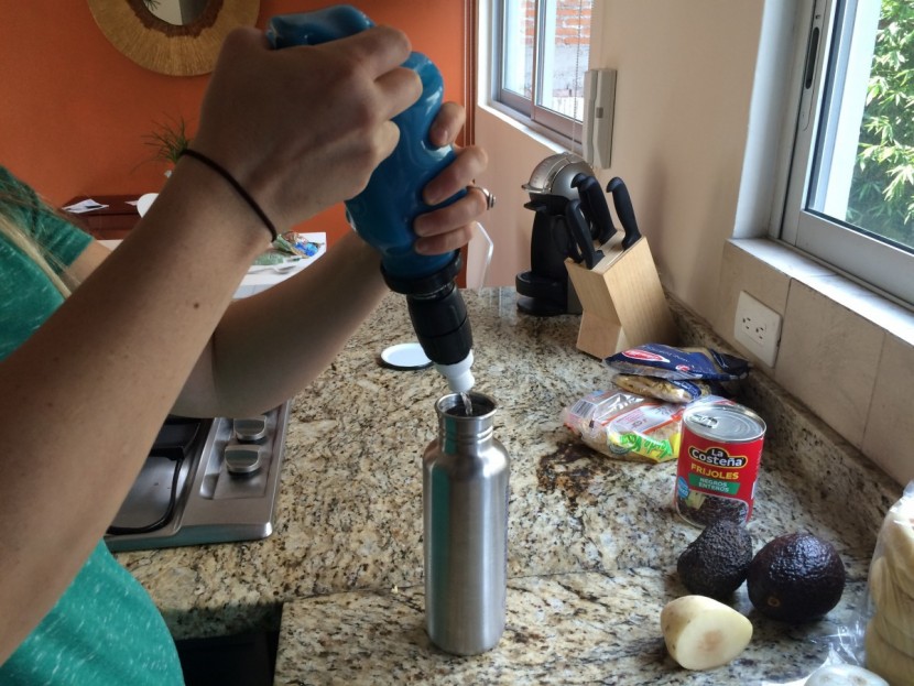 sawyer s2 foam - a great option when traveling internationally. here we use this...