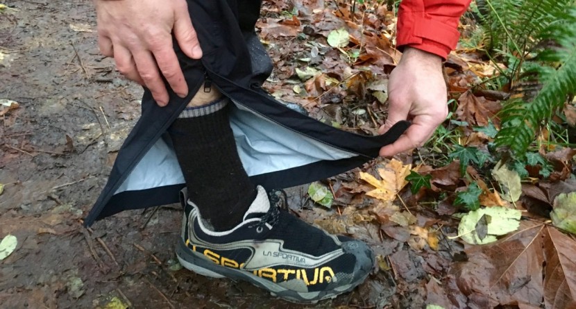 rei co-op rain pants - these pants featured a 1/4 length ankle zipper. while it didn't...