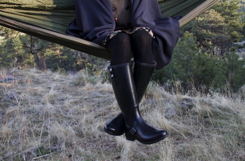 l.l. bean wellies tall for women - the style of the wellies reminded us of a horseback riding boot.