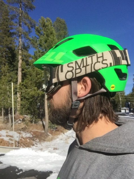 goggles pair comfortably with this helmet.