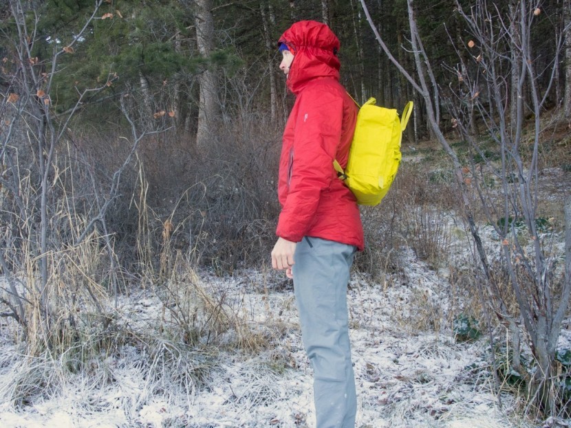 fjallraven kanken classic 16l - this is a small pack. shown here on the back of our 5&#039;10&quot; lead tester.