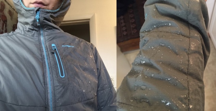 outdoor research ascendant hoody for women - water just sat on the surface of the ascendant hoody, unable to...