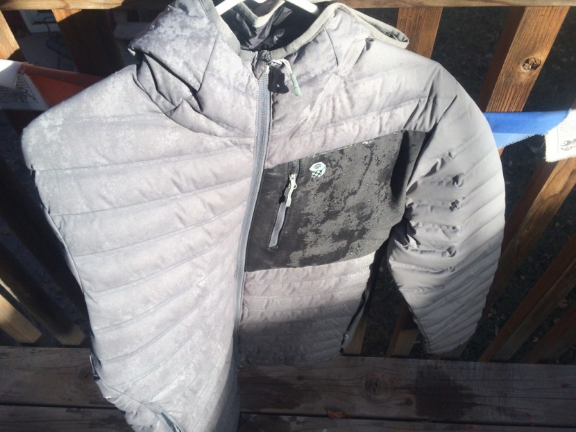 mountain hardwear stretchdown hooded - this photo was taken immediately after testing the dwr coating for...