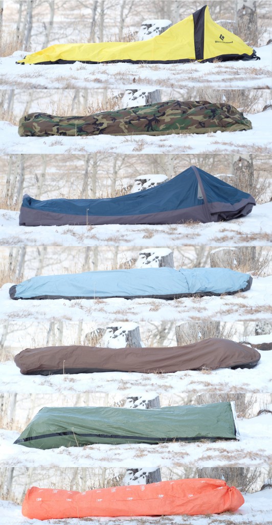 bivy sack - a sample of the many bivy sacks we&#039;ve brought with us into the...