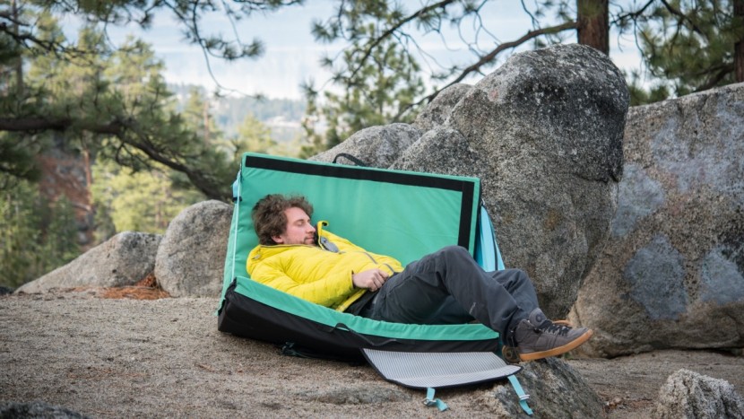 bouldering crash pad - some crash pad designs feature cup holders, include mats that are...
