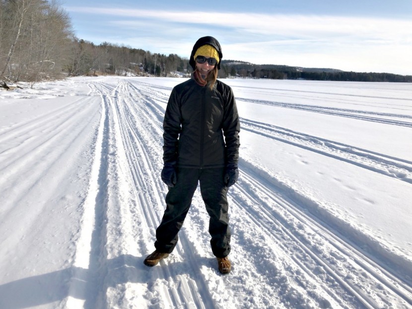 columbia mighty light hooded plush - testing in the double negatives on golden lake, ontario during the...