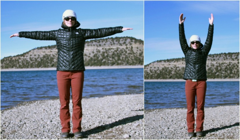 the north face thermoball hooded for women - a look at the length and fit of the thermoball jacket.