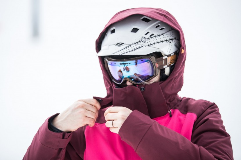 orage nina - the nina&#039;s detachable hood fits pretty well over a helmet.