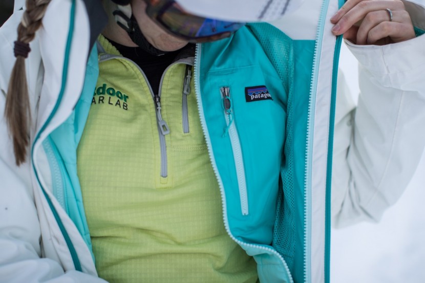 patagonia 3-in-1 snowbelle - the snowbelle&#039;s inner jacket now has a zippered napoleon pocket.