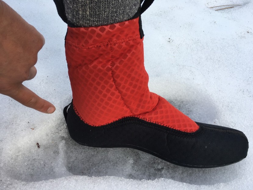 arc&#039;teryx acrux ar - the sock-like inner boot of the acrux. note the pull loop at the...