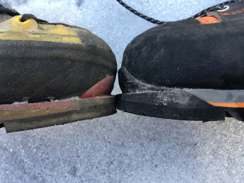 scarpa rebel pro gtx - the toe of the rebel pro (right) tapers at the very end, which is...