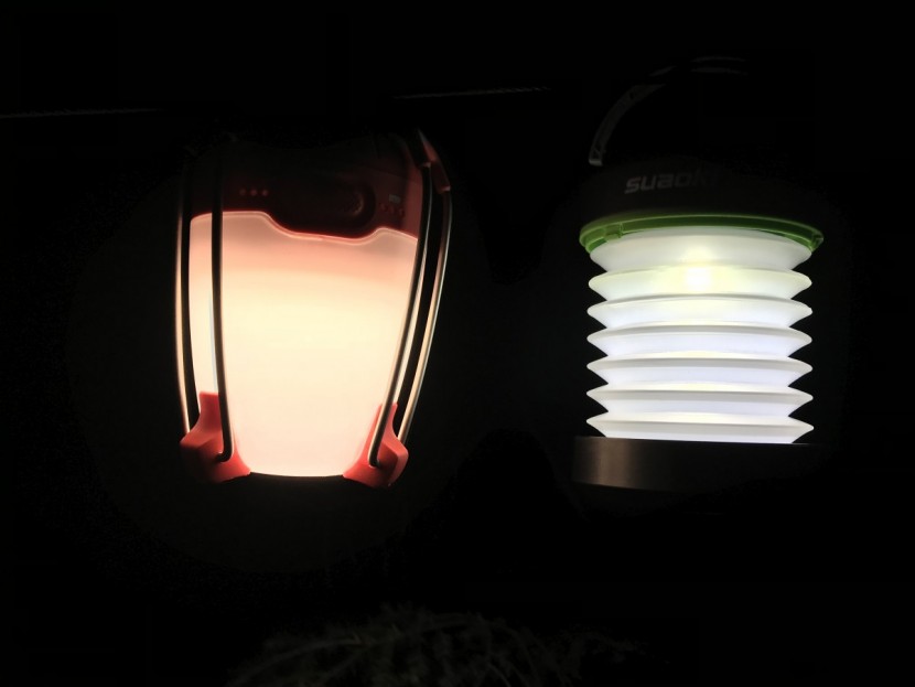 suaoki led - on the right, the suaoki led has a white, harsher light quality. on...