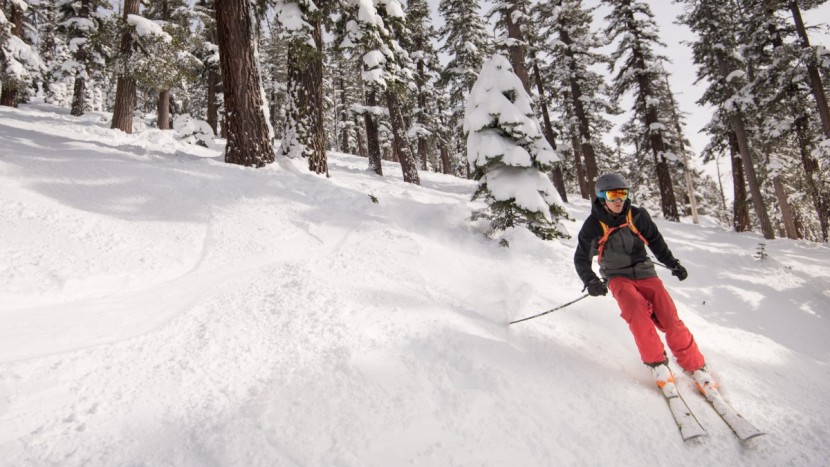 julbo aerospace - tree-skiing inbounds under eye cover of the aerospace goggles.