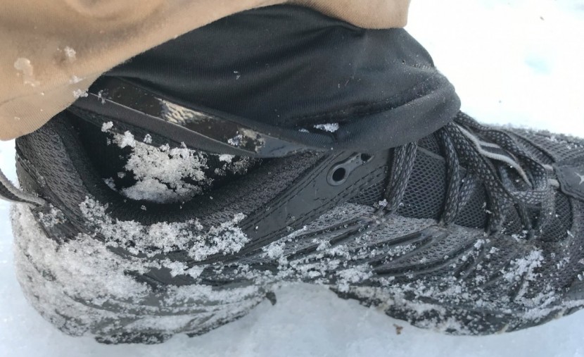 outdoor research surge - when walking in snow, the surge gaiter slipped up and allowed snow in.