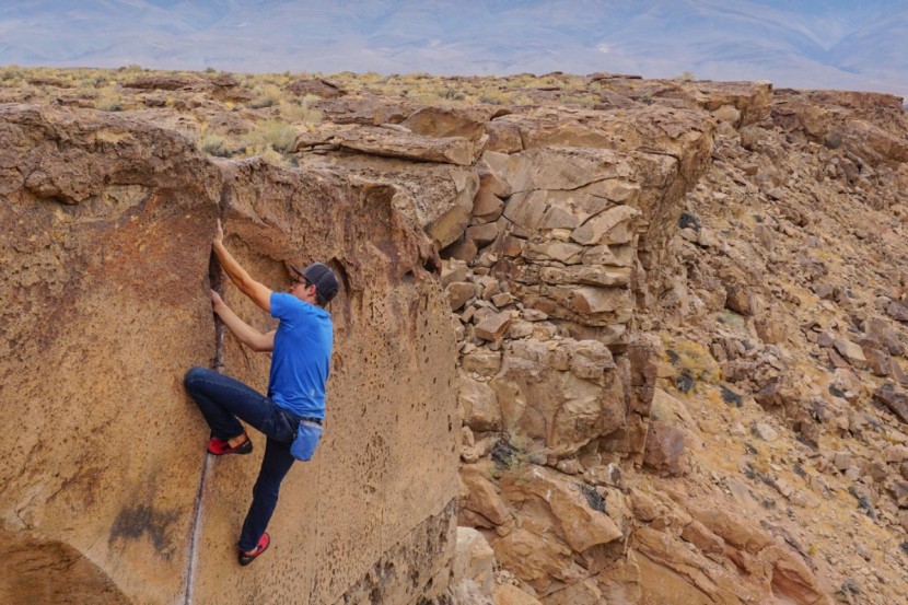 five ten moccasym - our lead tester cranks out one more lap before the storm.