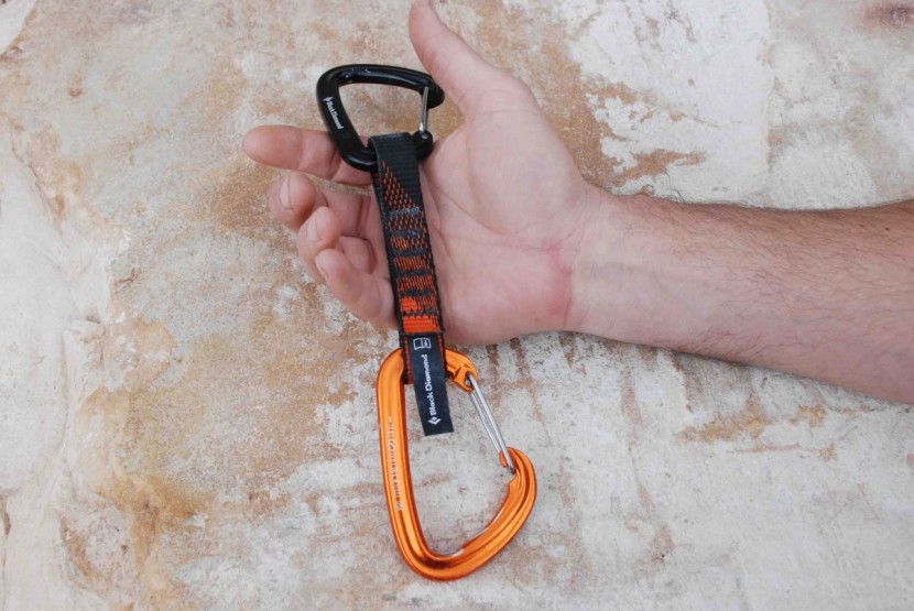 black diamond freewire quickdraw - the new slings are nice and wide for easy grabbing.