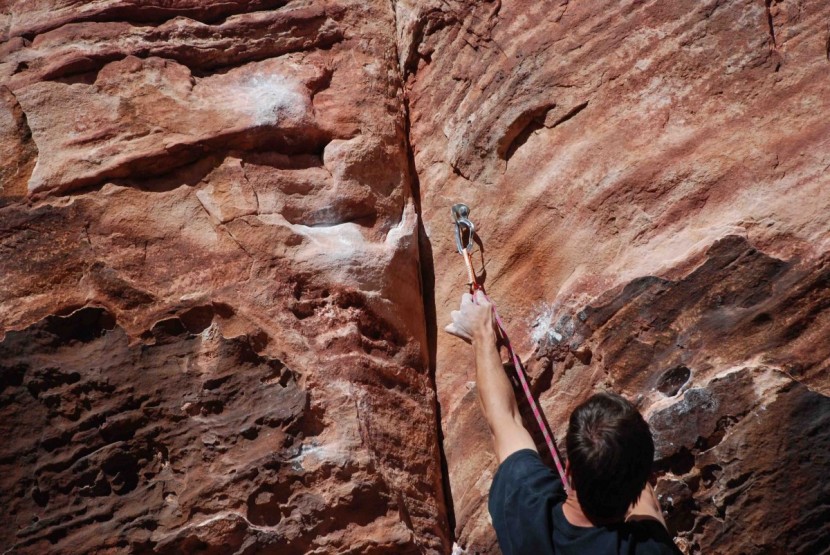 quickdraw - going to clip the mad rock ultra light wire. while observing...