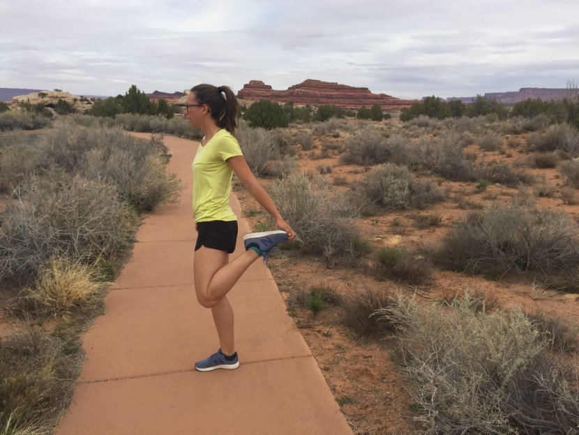 new balance fresh foam zante v4 - stretching out and holding on to the zante on a hot day in utah.