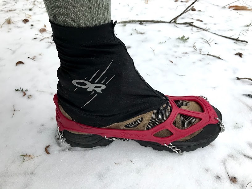 outdoor research surge - surprisingly, these light-duty gaiters fit well over hiking boots...