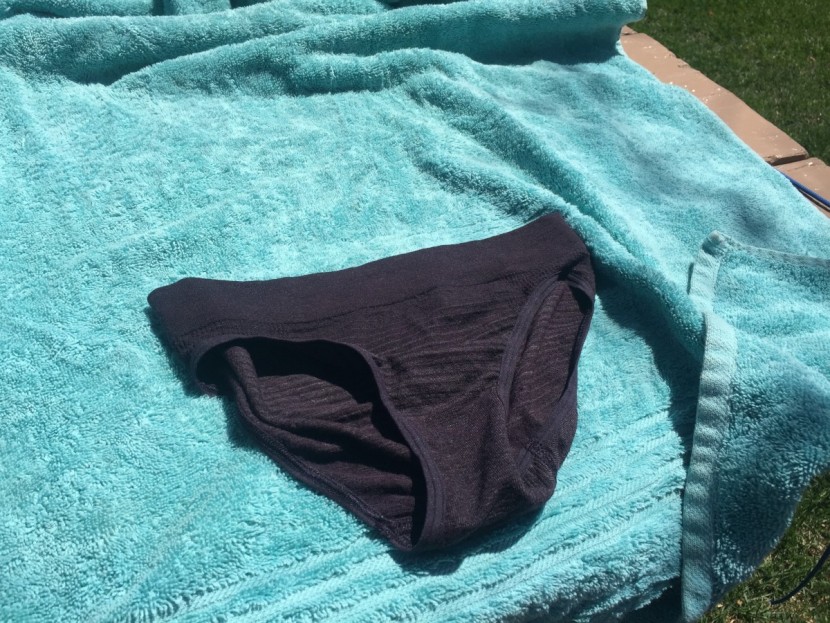 smartwool phd seamless bikini - getting ready to towel-dry the phd seamless to test for water...