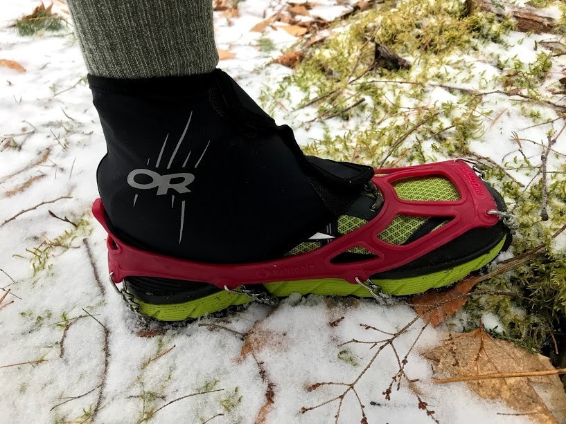 outdoor research overdrive wrap - we were pleased by how snug these gaiters fit, even over high top...