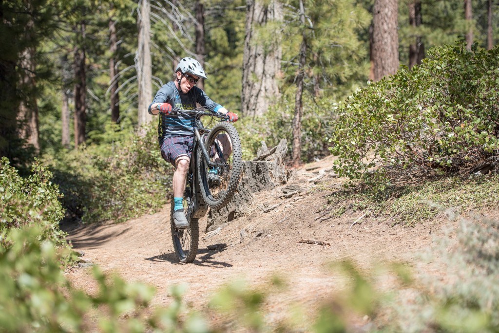 trek powerfly 7 fs plus - plenty of torque on tap to pop wheelies, even on a 51 pound 12 ounce...