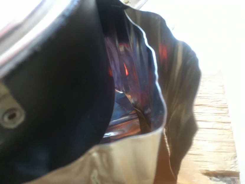 msr windpro 2 - the glowing red area of the windscreen was melted/burned during our...