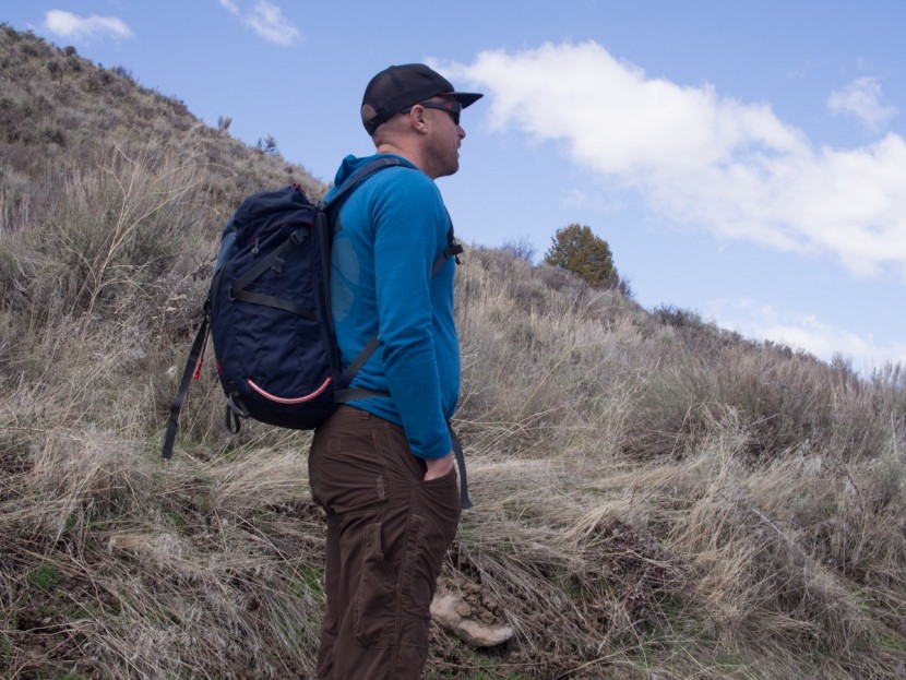 mountain hardwear scrambler 30 - a 3/4 full scrambler pack on our lead test editor, jed porter. jed...