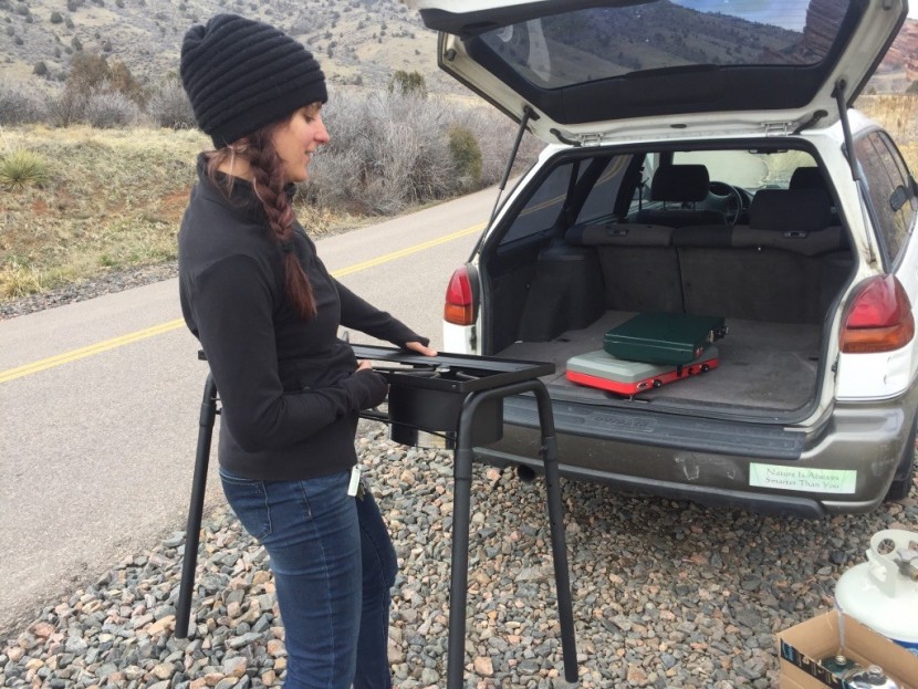 camp chef explorer 2-burner - the bigger your stove, the more space you need in the back of your...