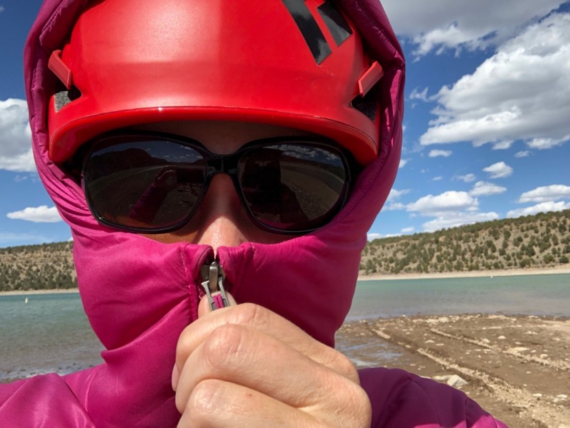 patagonia hyper puff hoody for women - helmet compatible? yes, ma&#039;am!