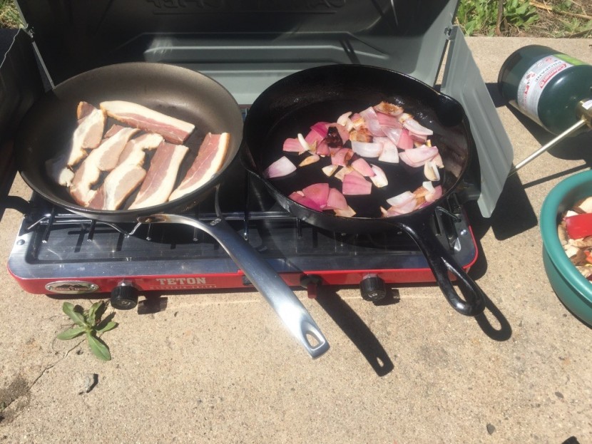 camp chef teton two-burner - this stove struggles a bit with getting low enough to properly...