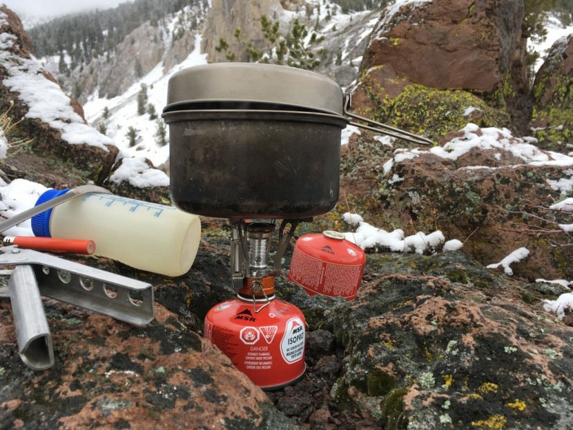 etekcity ultralight - this was not our favorite stove for foul weather performance.