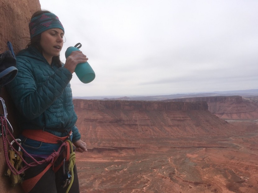 platypus meta - testing the meta bottle on a stormy day in castle valley.