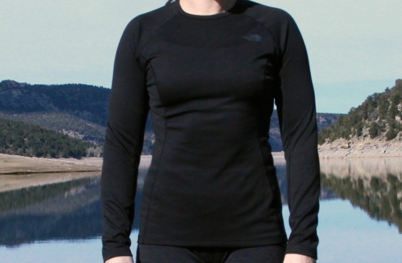 the north face warm crew for women - a look at the fit of the crew-collar warm, from the north face.