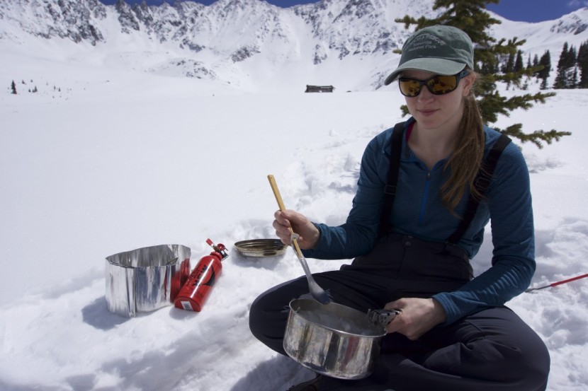 gsi outdoors glacier stainless spork and sticks - the spork and sticks combine to make an ultra-long utensil.