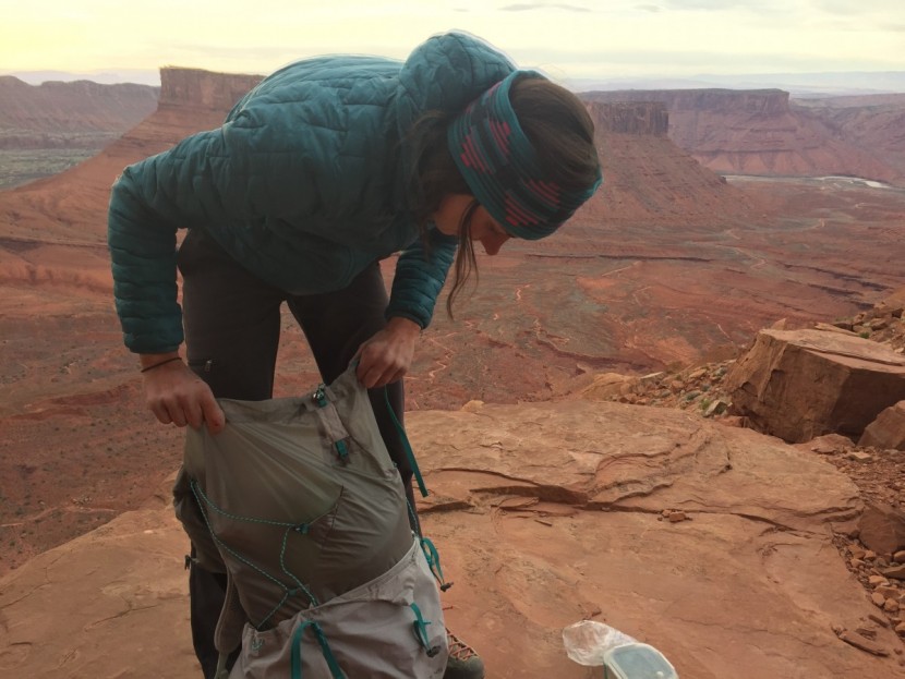 osprey lumina 45 - though the lumina is narrow, it has the ability to extend upward...