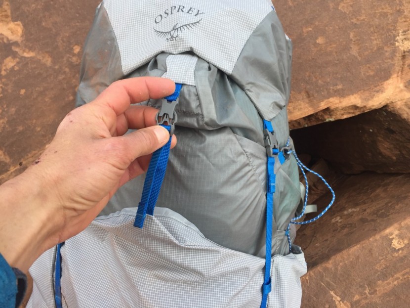 osprey levity 45 - the tiny buckles on the levity save weight!