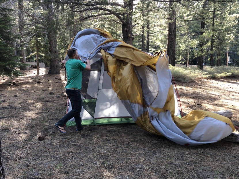eureka boondocker hotel 6 - getting the rain fly over the tent alone is a test of both skill and...