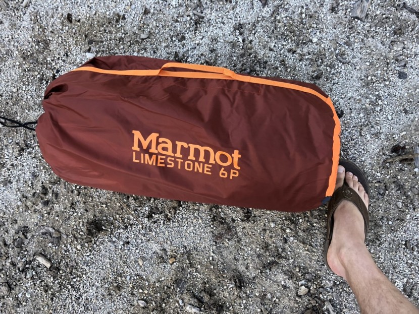 marmot limestone 6 - the limestone&#039;s tube-style bag isn&#039;t ideal for getting the tent back...
