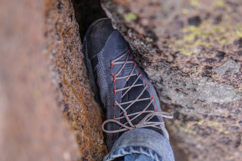 la sportiva tx2 - the laces on these shoes go far down the toe, so you crank them...