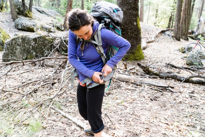 osprey ariel pro 65 - adjusting the waist belt of the ariel pro is intuitive and easy.