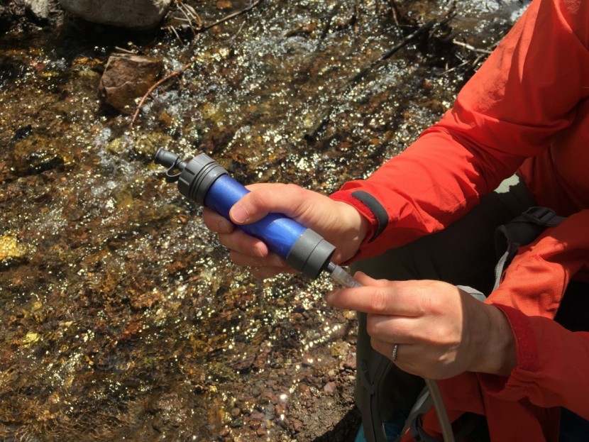 attaching the flex's filter to a hydration hose. it feels like this...