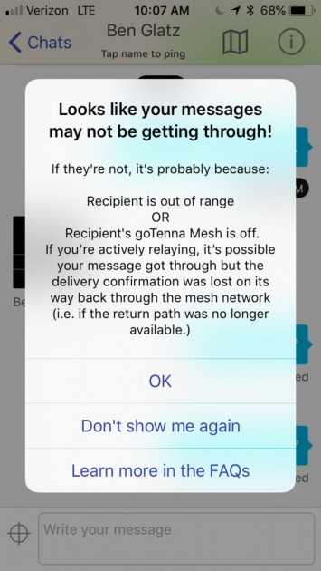 gotenna mesh - especially as you first use your gotenna, the app helps to educate...