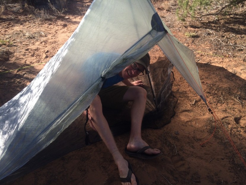 zpacks hexamid solo - the door of this tent is very low to the ground and requires some...